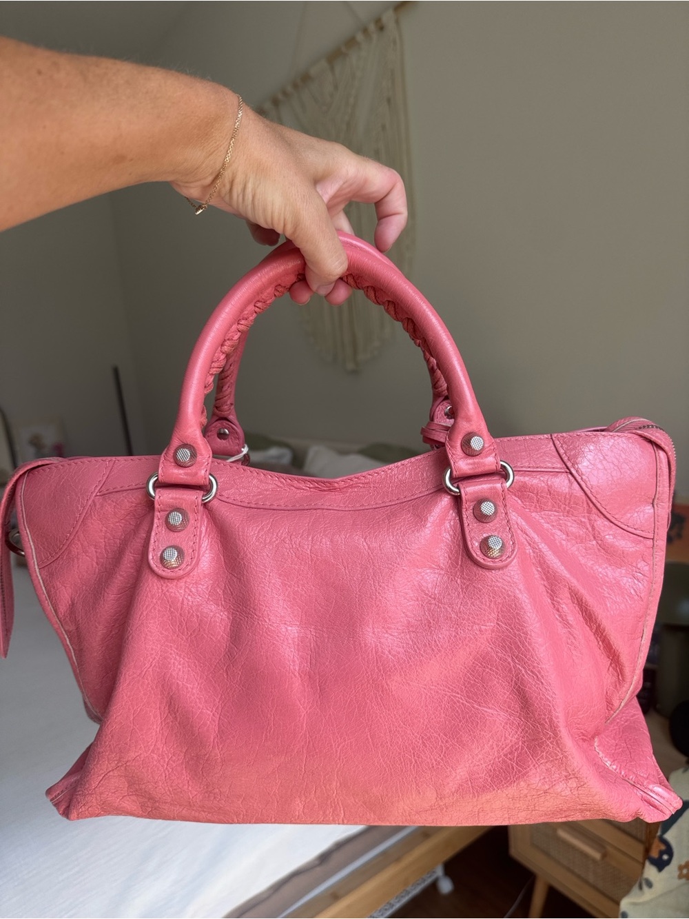 Balenciag City Bag Pink Leather Bag | Rare Color | Authenticated, Shoulder Strap - Picture 3 of 13